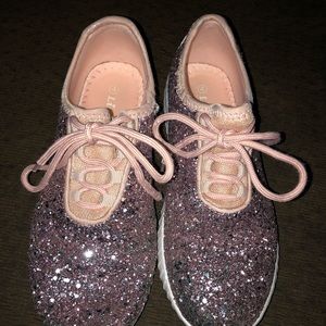 Rose Gold Glitter Lace-up Shoes - EUC!